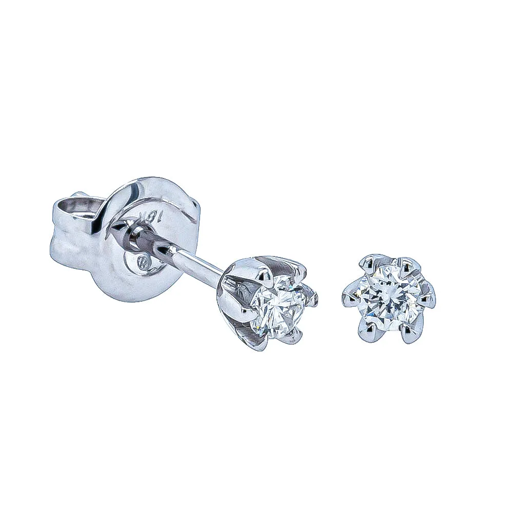 18ct White Gold .12ct Diamond Studs