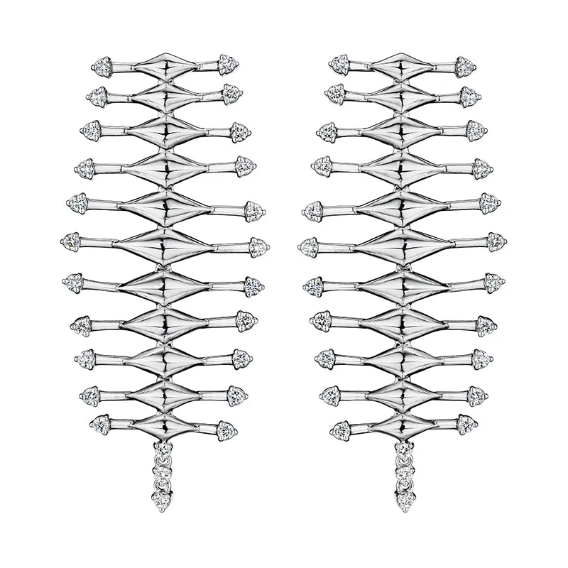 18k Luminus White Gold Earring With 0.73 Cts Vs-Gh Diamonds