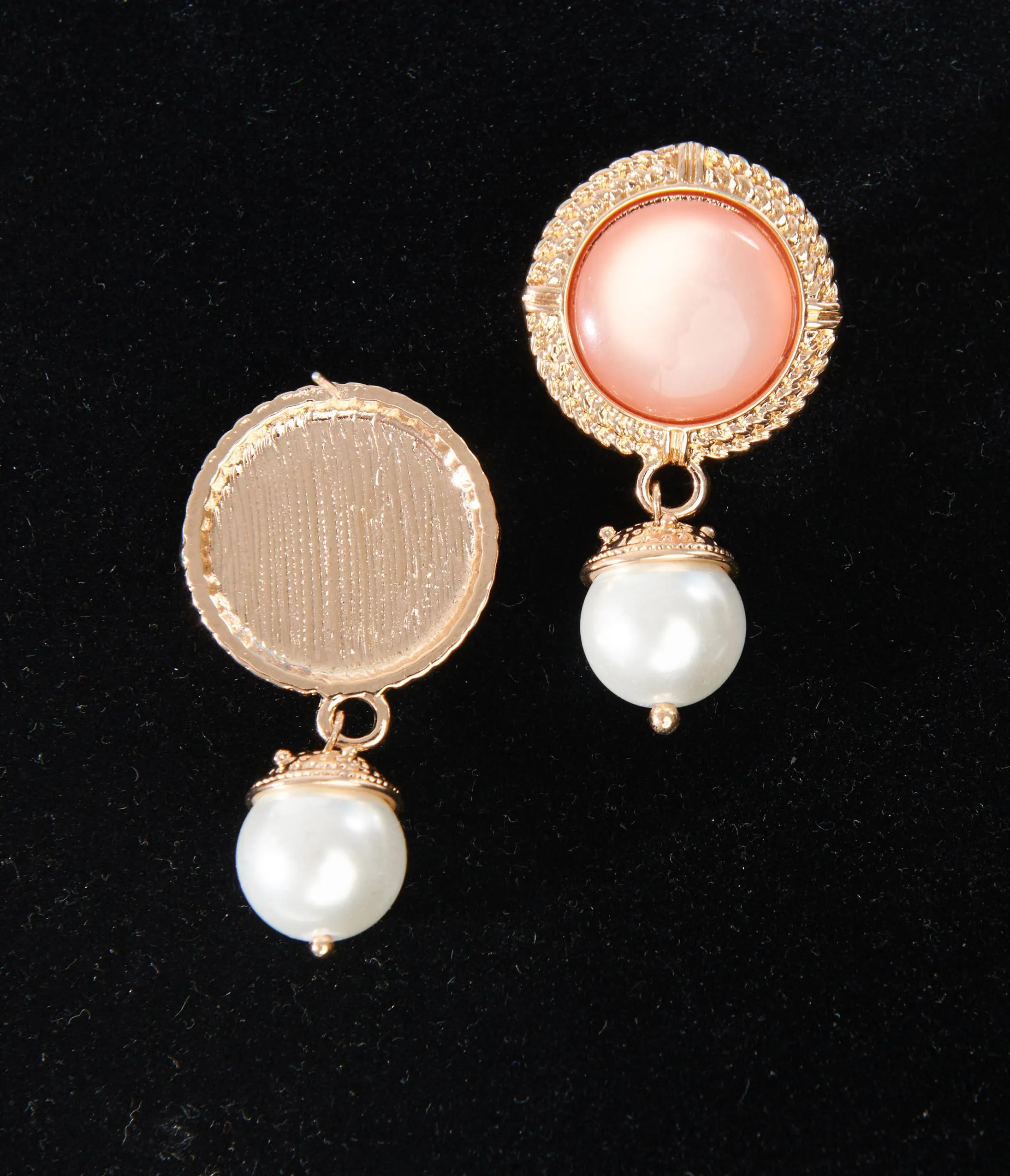 1920s Pink Pearl Art Deco Earrings