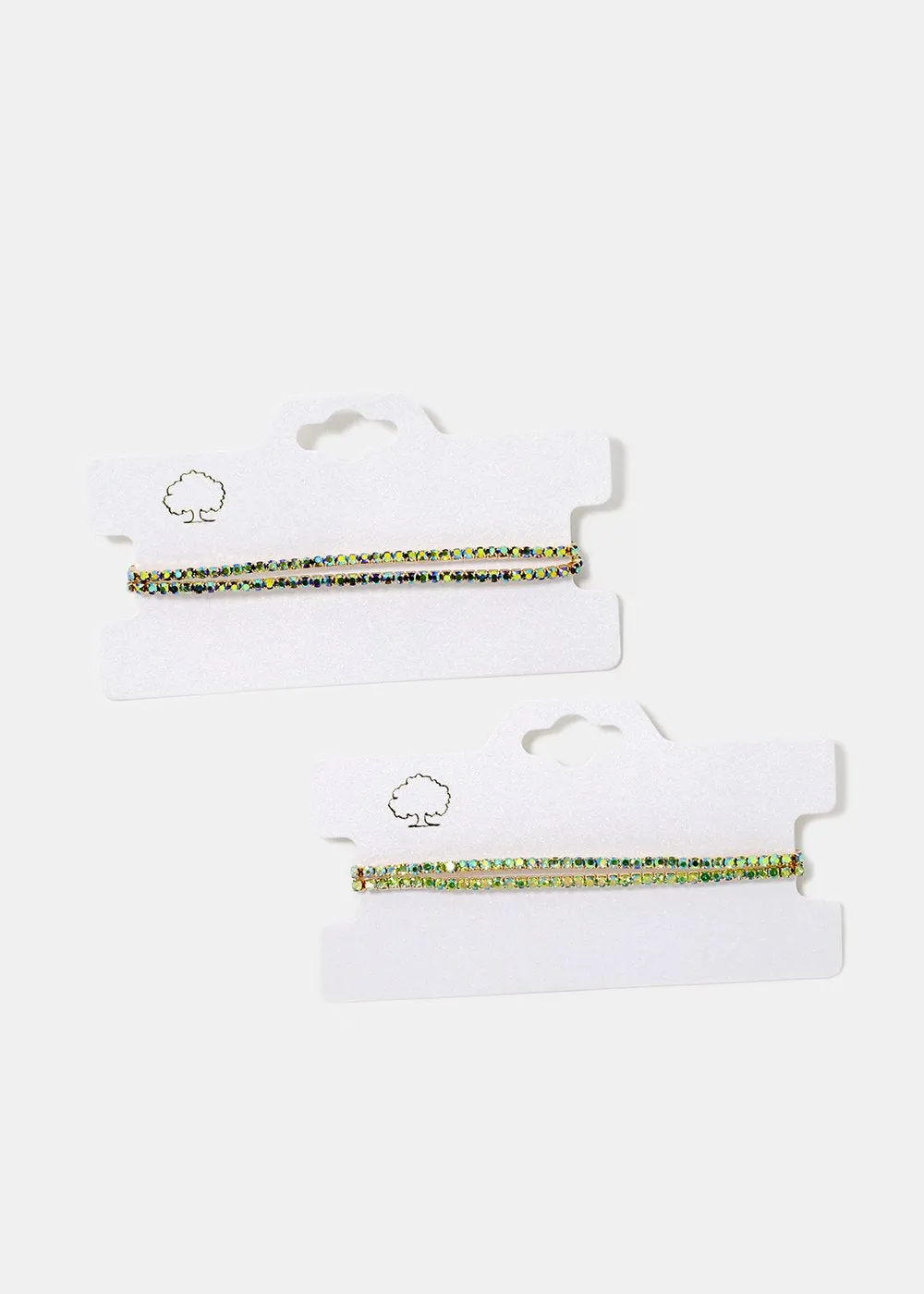 2-Piece Rhinestone Stretch Bracelets