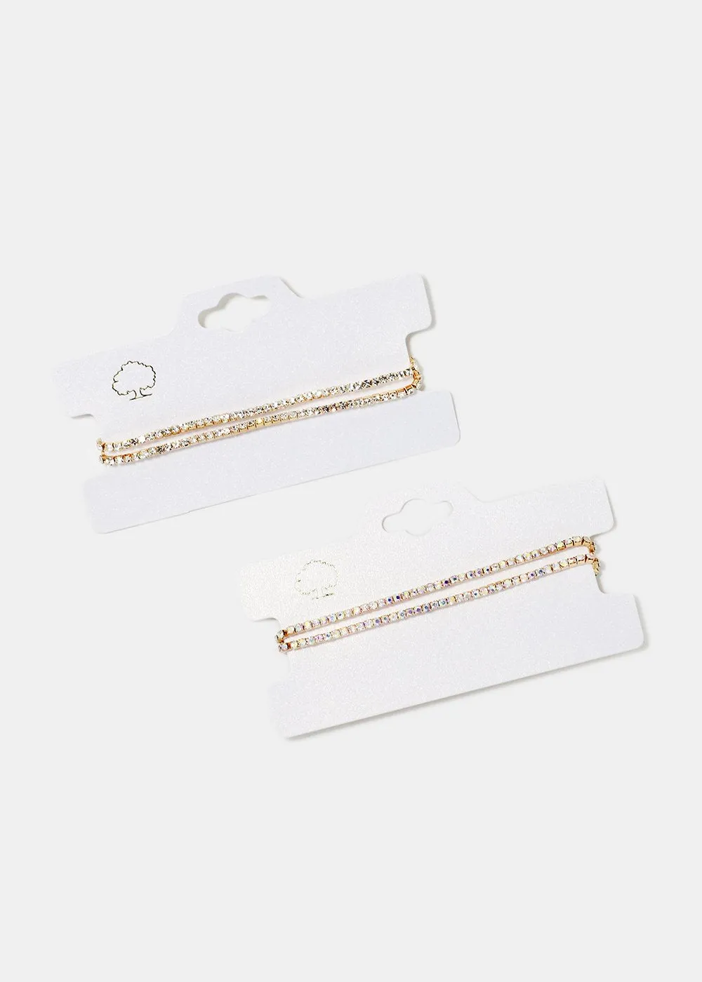 2-Piece Rhinestone Stretch Bracelets