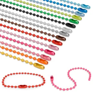 200 Pcs Ball Bead Chain Keychain Set - Bead Keychain Chain Ball Chain Keychain Beads Ball Chain Necklace Ball Keychain Beaded Key Chain Chain - Dog Tag Chain for Keychain Beaded Keychain for Crafts