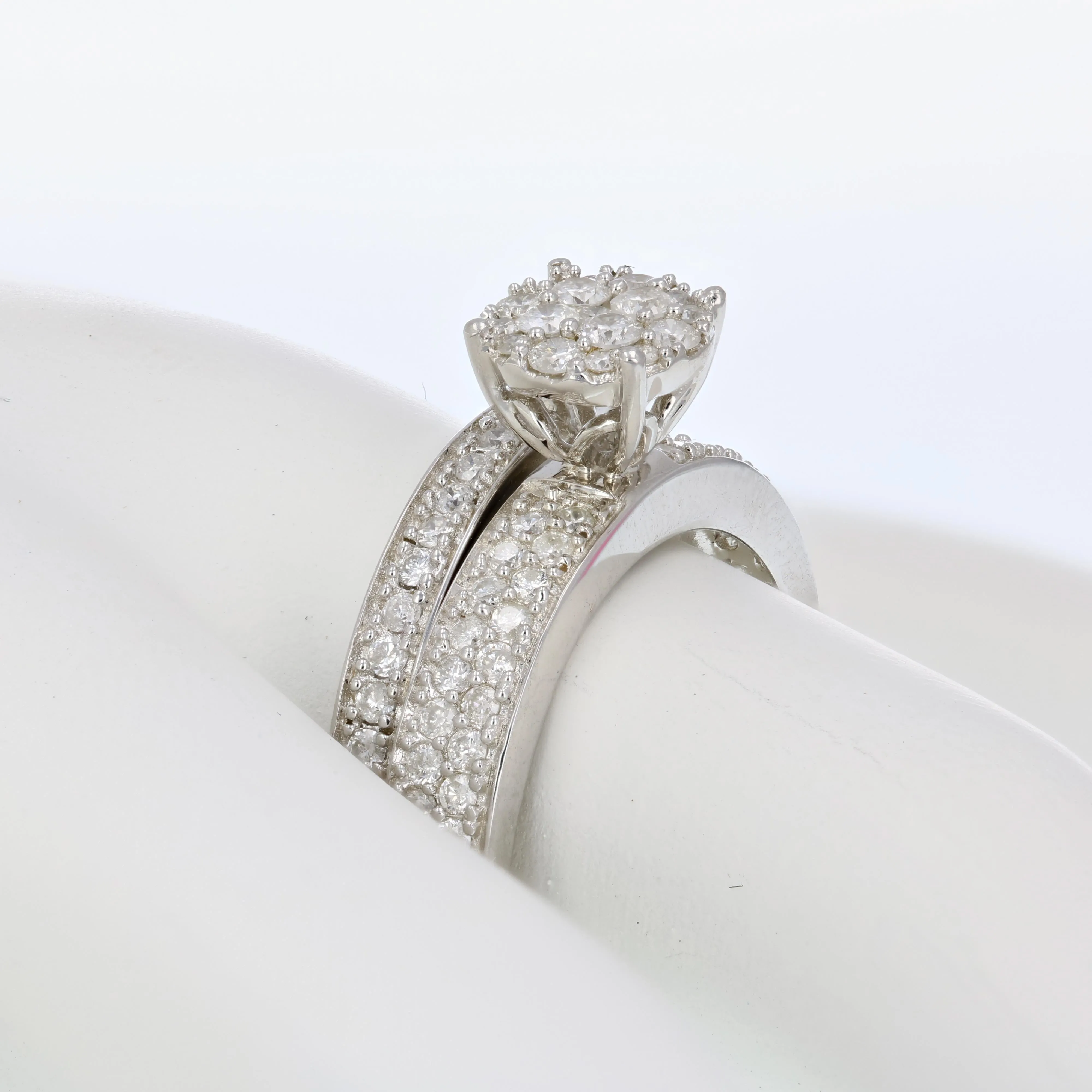 2/3 cttw Diamond Solitaire Wedding Ring Set in Sterling Silver