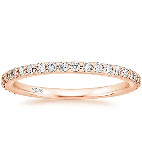 2mm Eternity 925 Sterling Silver Women's Ring