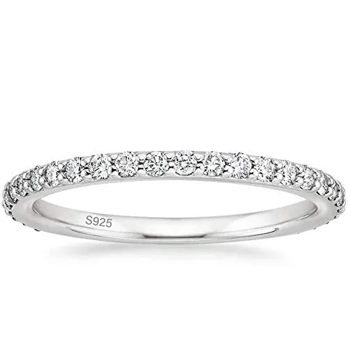 2mm Eternity 925 Sterling Silver Women's Ring