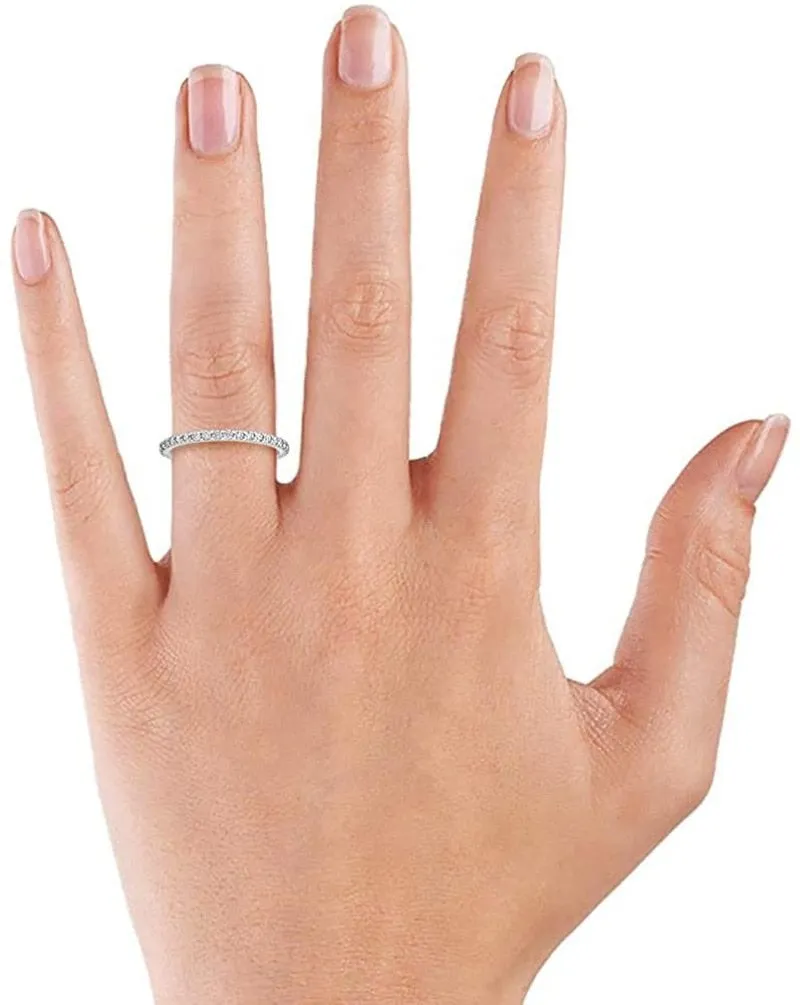 2mm Eternity 925 Sterling Silver Women's Ring
