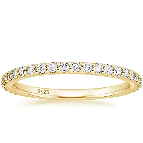 2mm Eternity 925 Sterling Silver Women's Ring