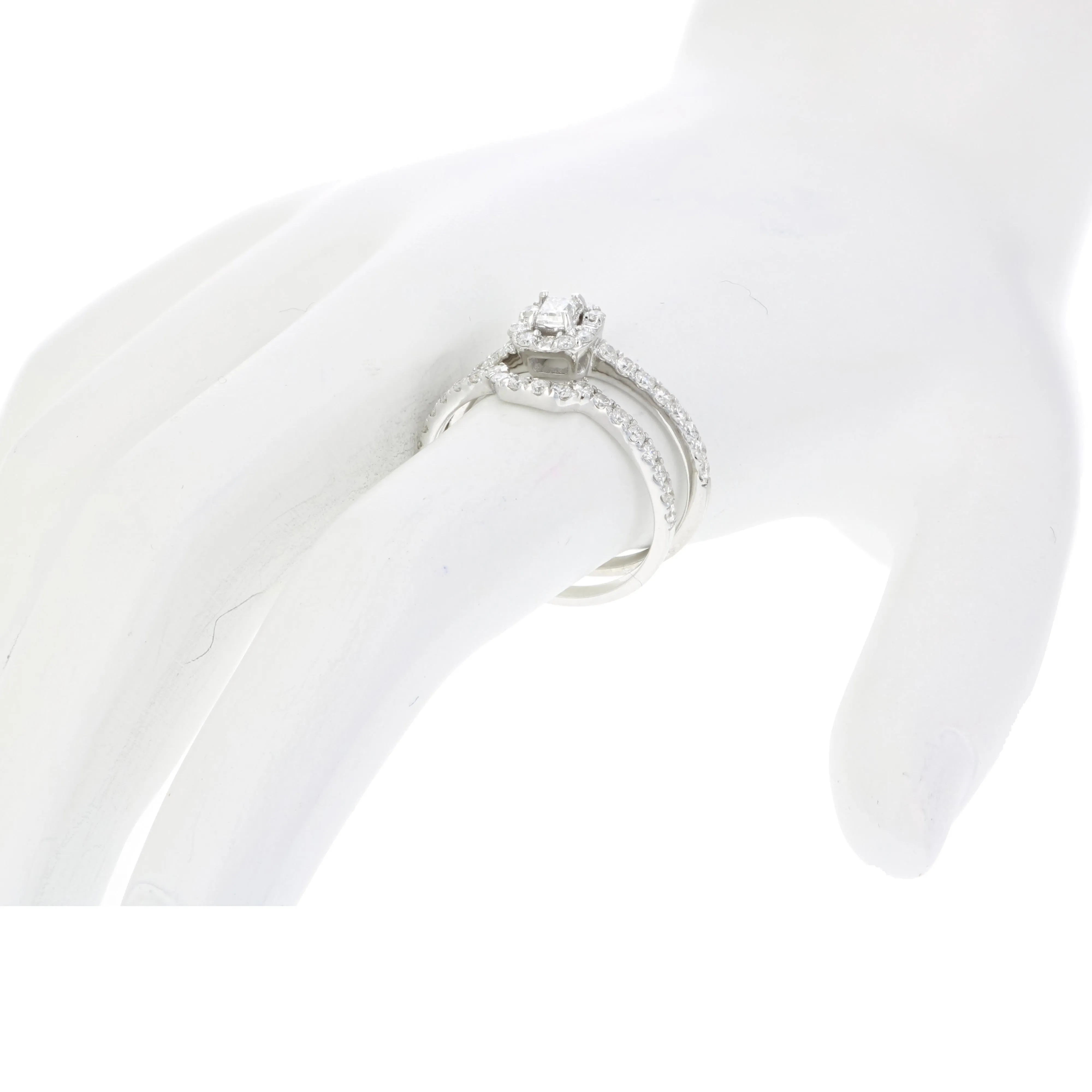 3/4 cttw Princess Diamond Bridal Set in White Gold
