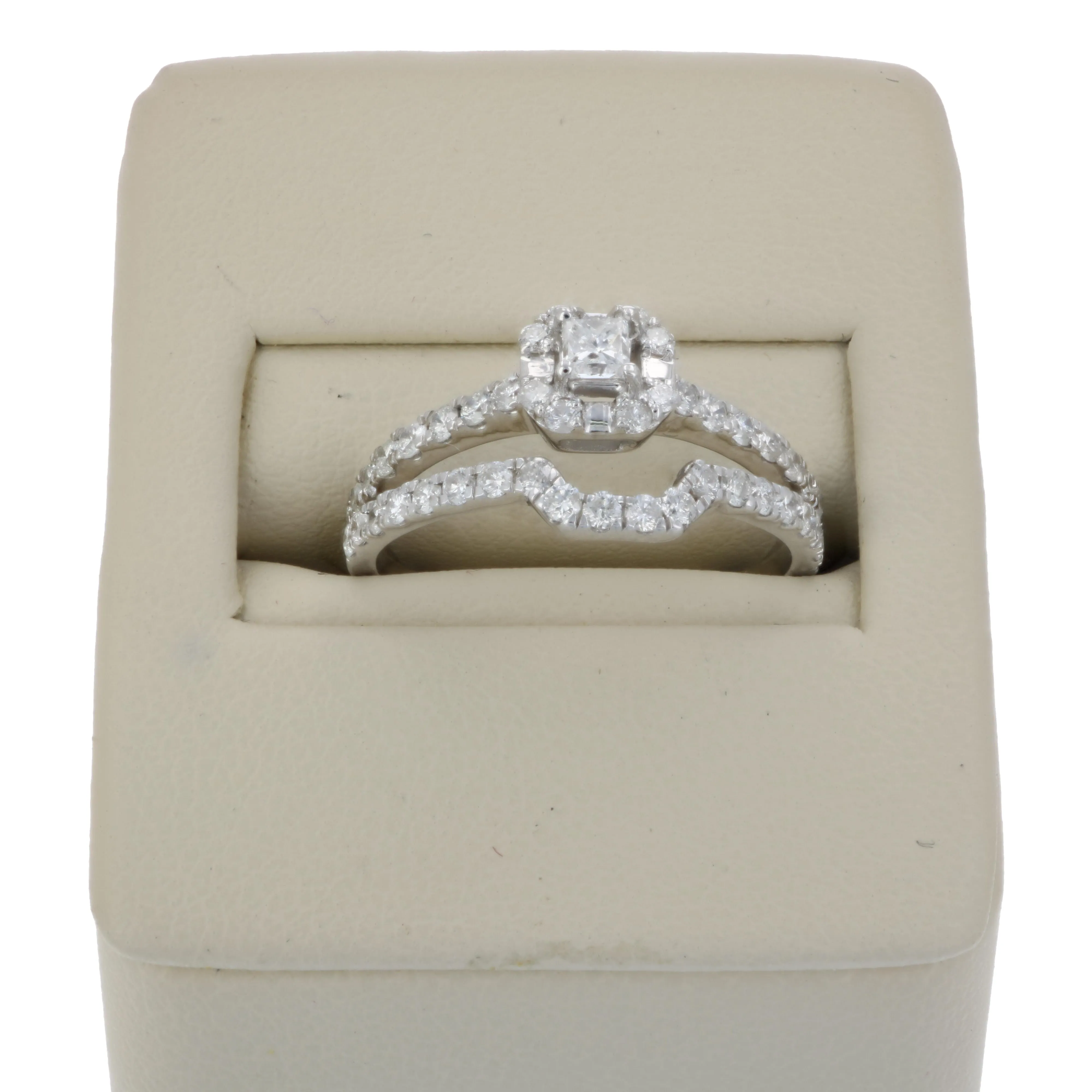 3/4 cttw Princess Diamond Bridal Set in White Gold