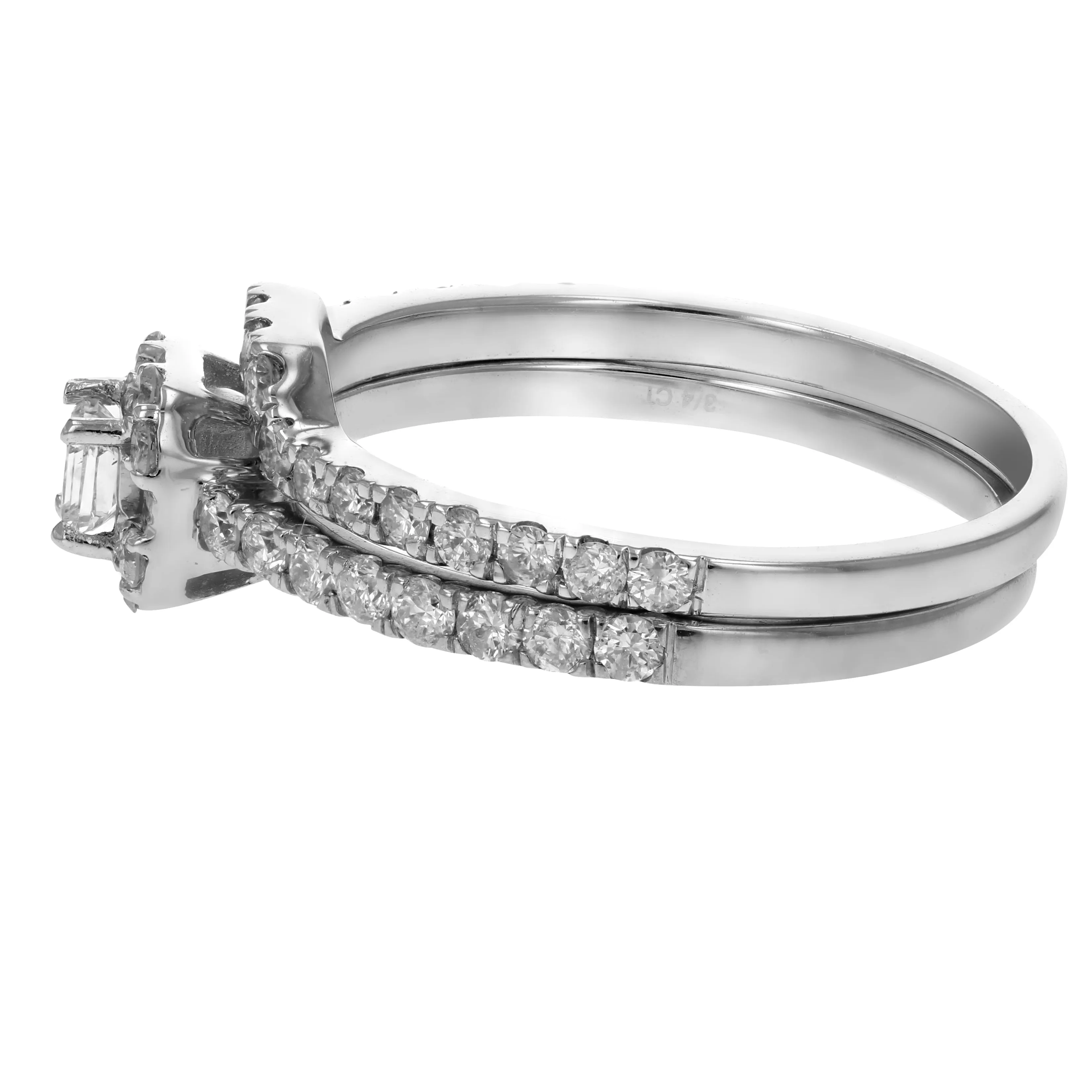 3/4 cttw Princess Diamond Bridal Set in White Gold