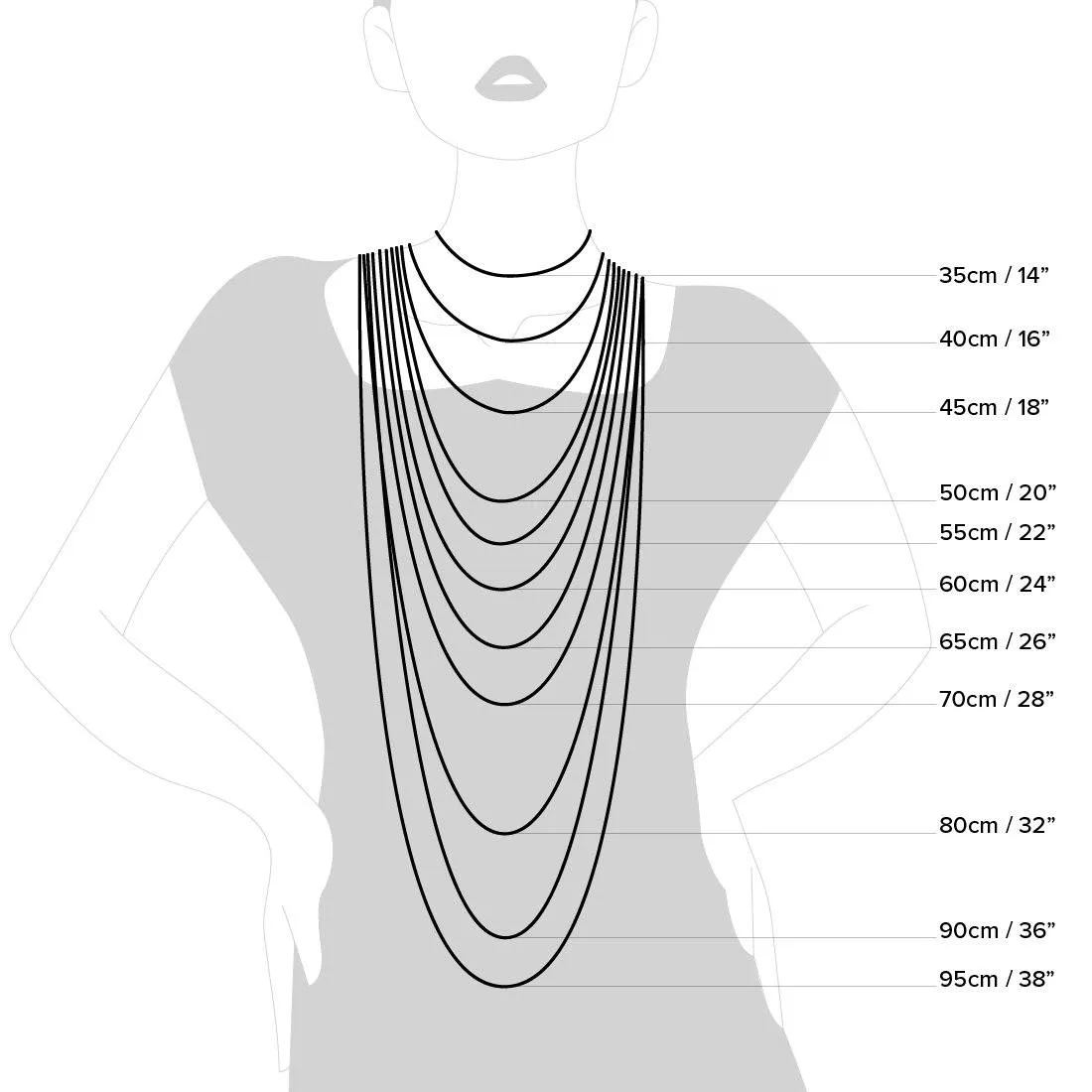 45cm Sterling Silver Plain Infinity Necklace