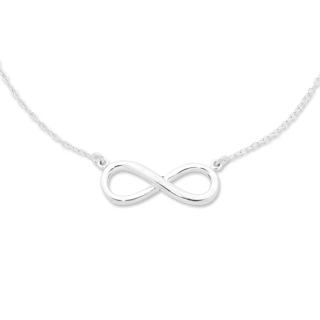 45cm Sterling Silver Plain Infinity Necklace