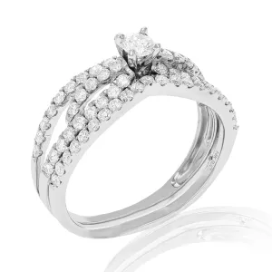 7/8 cttw Solitaire Diamond Bridal Set in Gold
