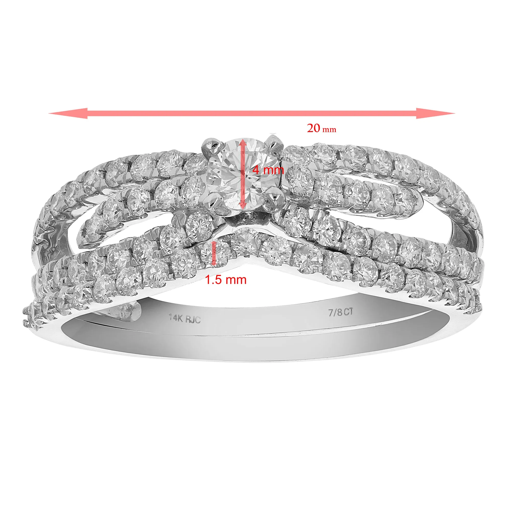 7/8 cttw Solitaire Diamond Bridal Set in Gold