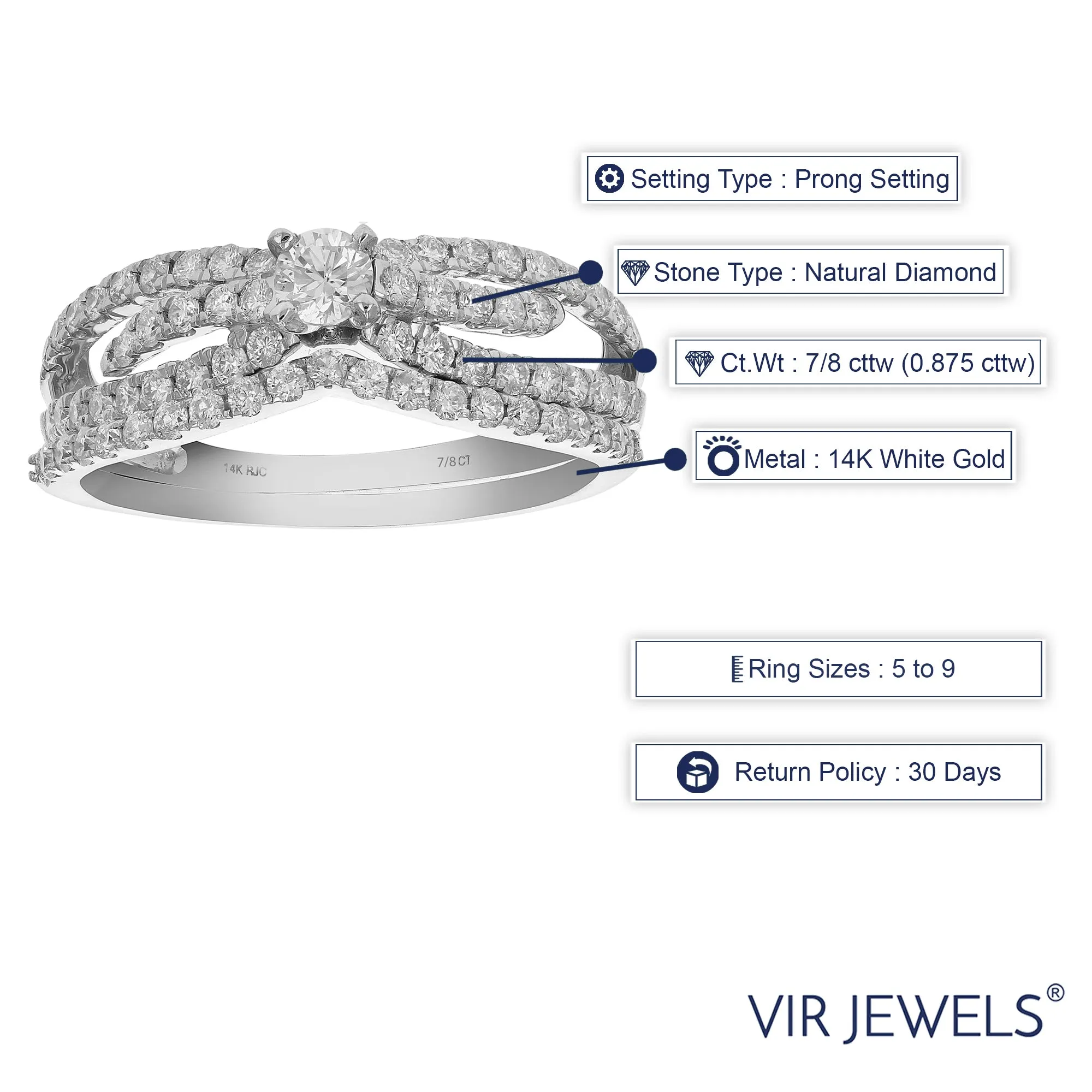7/8 cttw Solitaire Diamond Bridal Set in Gold