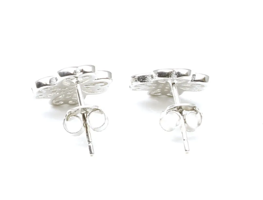 925 Silver Earring Set In Platinum Finish