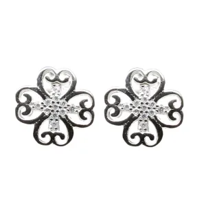 925 Silver Earring Set In Platinum Finish