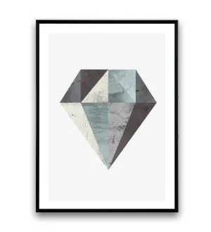 Abstract geometric print, Scandinavian minimalist poster, diamond art