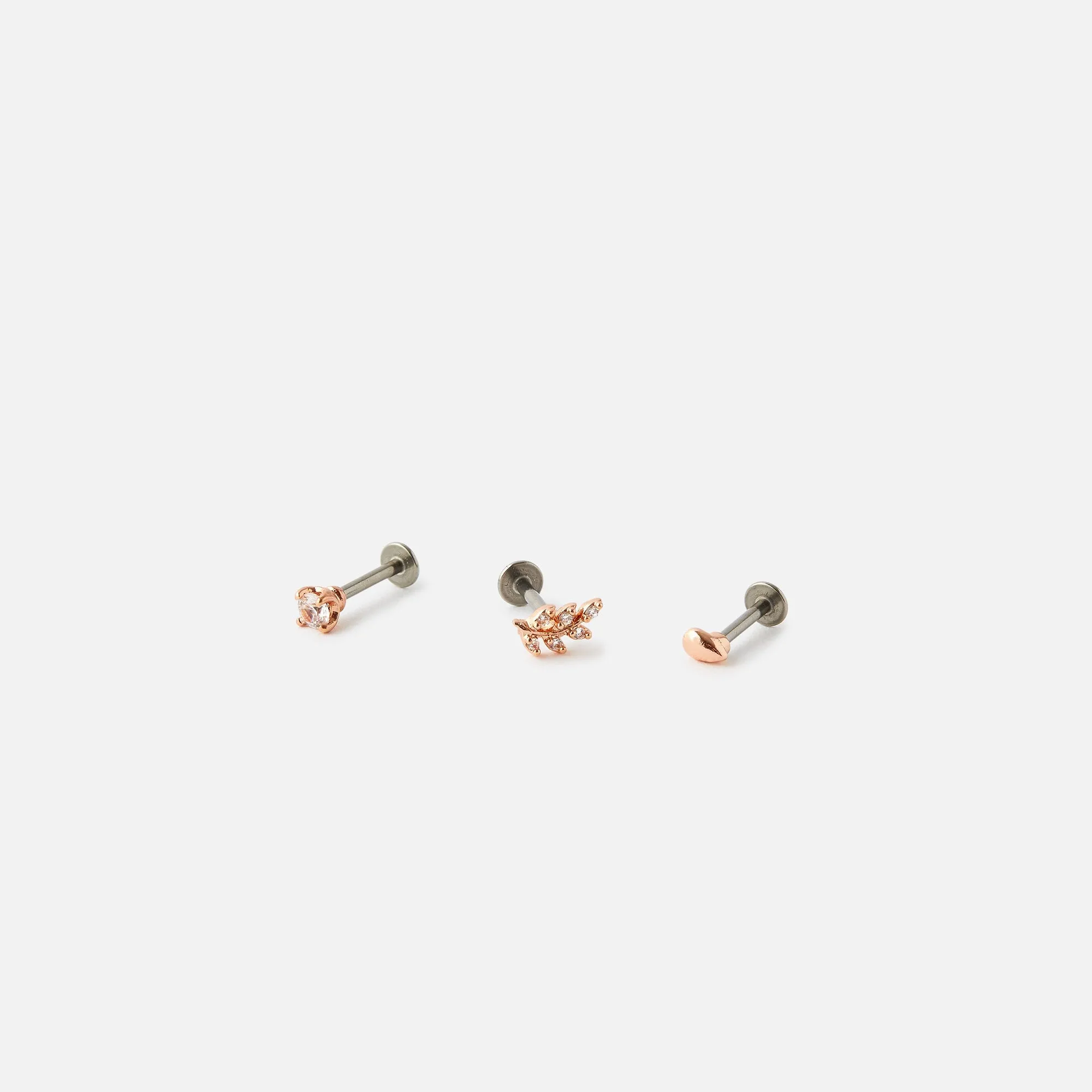 Accessorize London Ss 3 X Cz Leaf Crystal Flatbacks