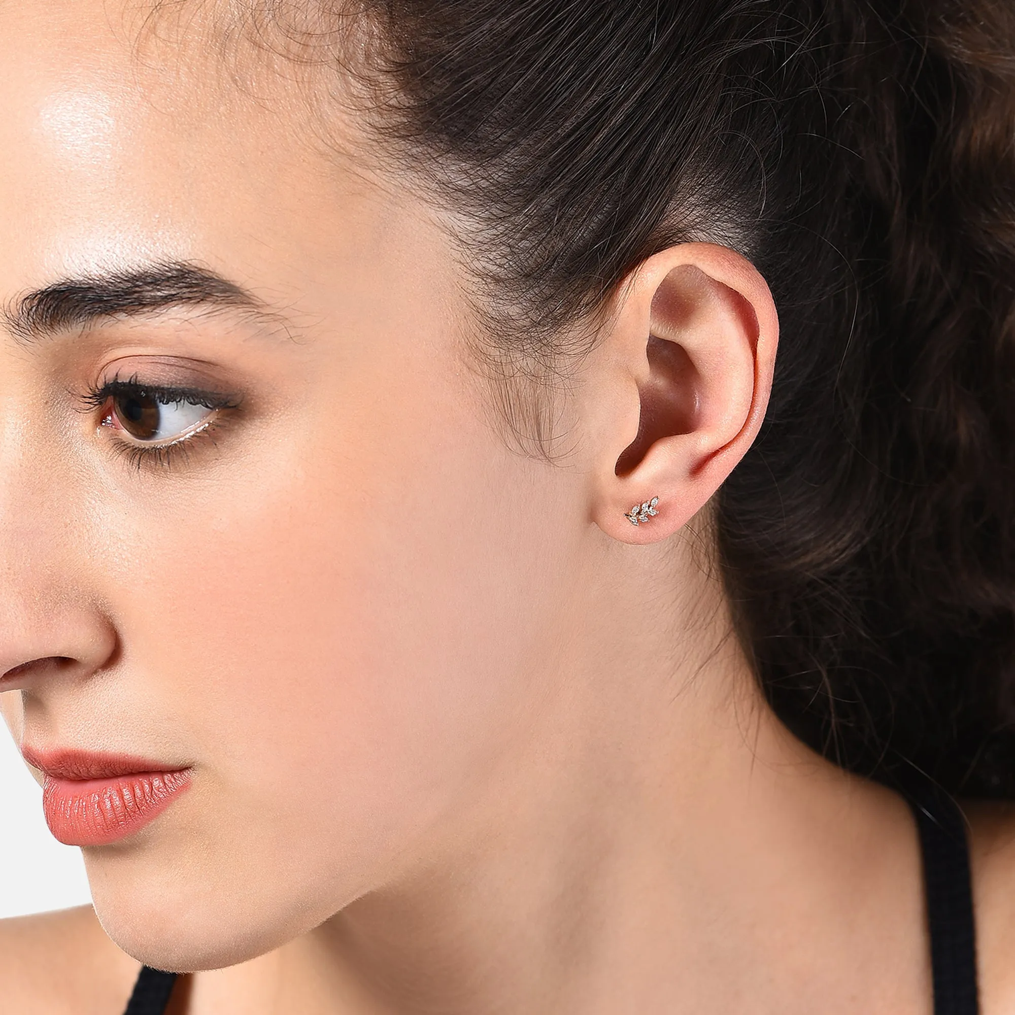 Accessorize London Ss 3 X Cz Leaf Crystal Flatbacks