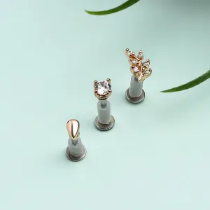 Accessorize London Ss 3 X Cz Leaf Crystal Flatbacks