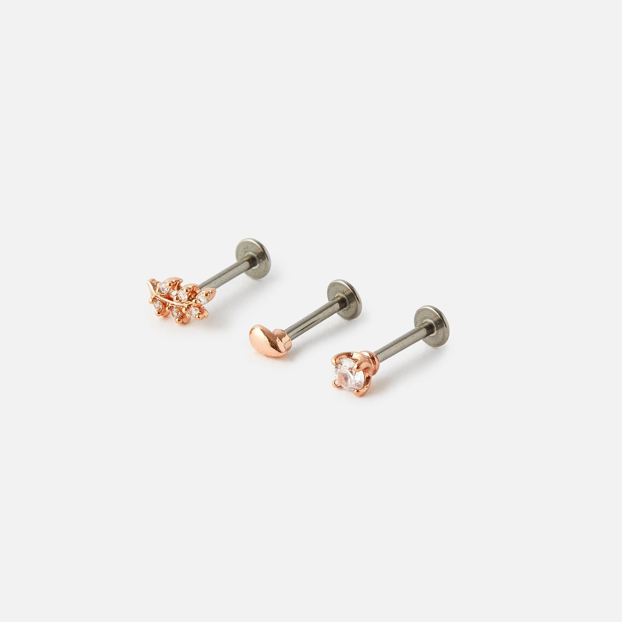 Accessorize London Ss 3 X Cz Leaf Crystal Flatbacks
