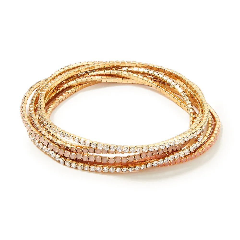 Accessorize London Women'S Pack Of 7 Faith Sparkle Stretch Bracelet