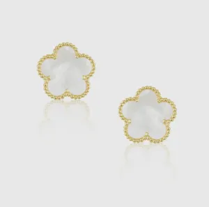 Adeline Mother of Pearl Clover Earrings