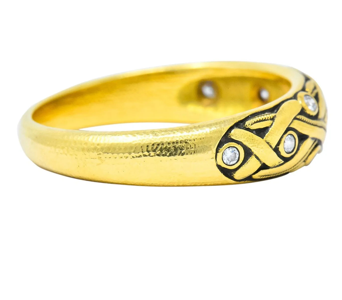 Alex Sepkus Diamond 18 Karat Yellow Gold Band Stackable Ring