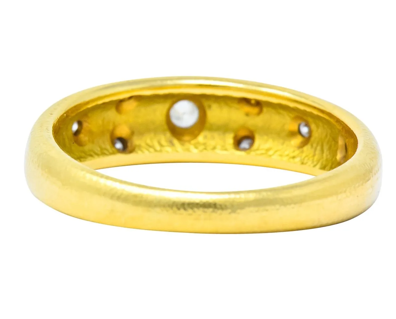 Alex Sepkus Diamond 18 Karat Yellow Gold Band Stackable Ring