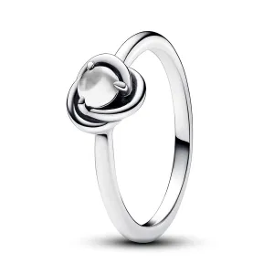 April Clear Eternity Circle Ring