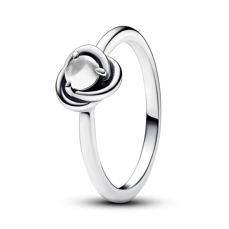 April Clear Eternity Circle Ring