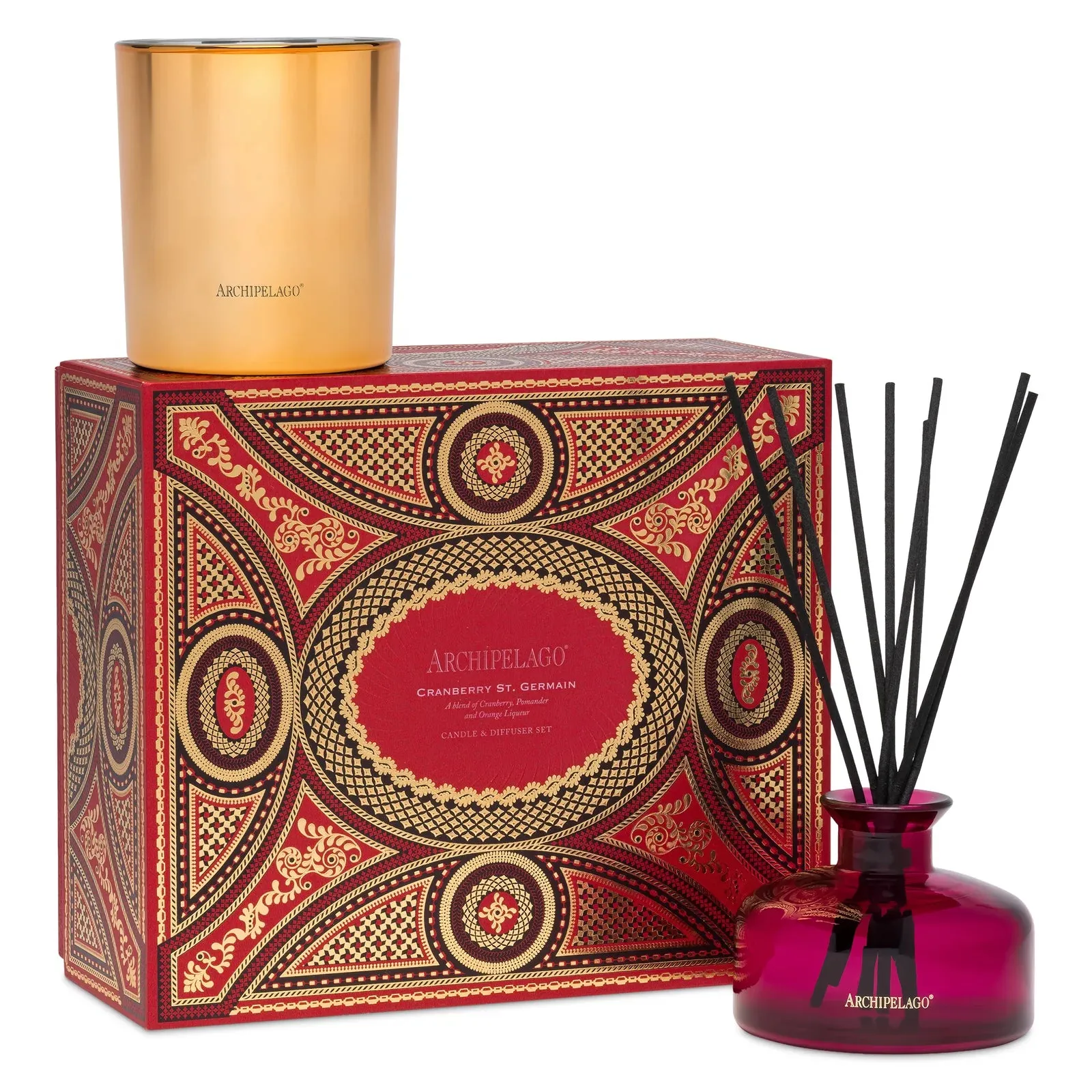 Archipelago Cranberry St. Germain Candle & Diffuser Gift Set