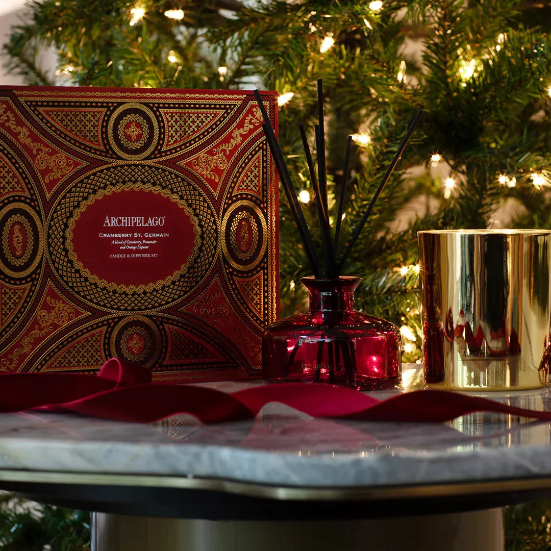 Archipelago Cranberry St. Germain Candle & Diffuser Gift Set
