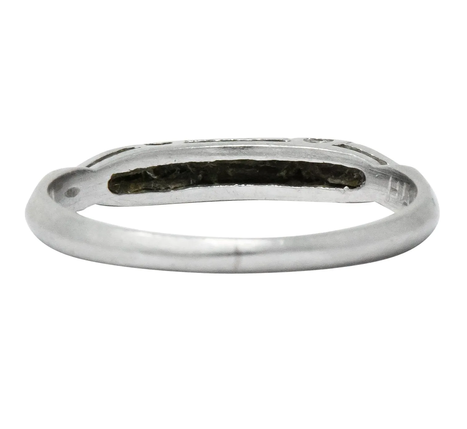 Art Deco Diamond Platinum Stackable Band Ring