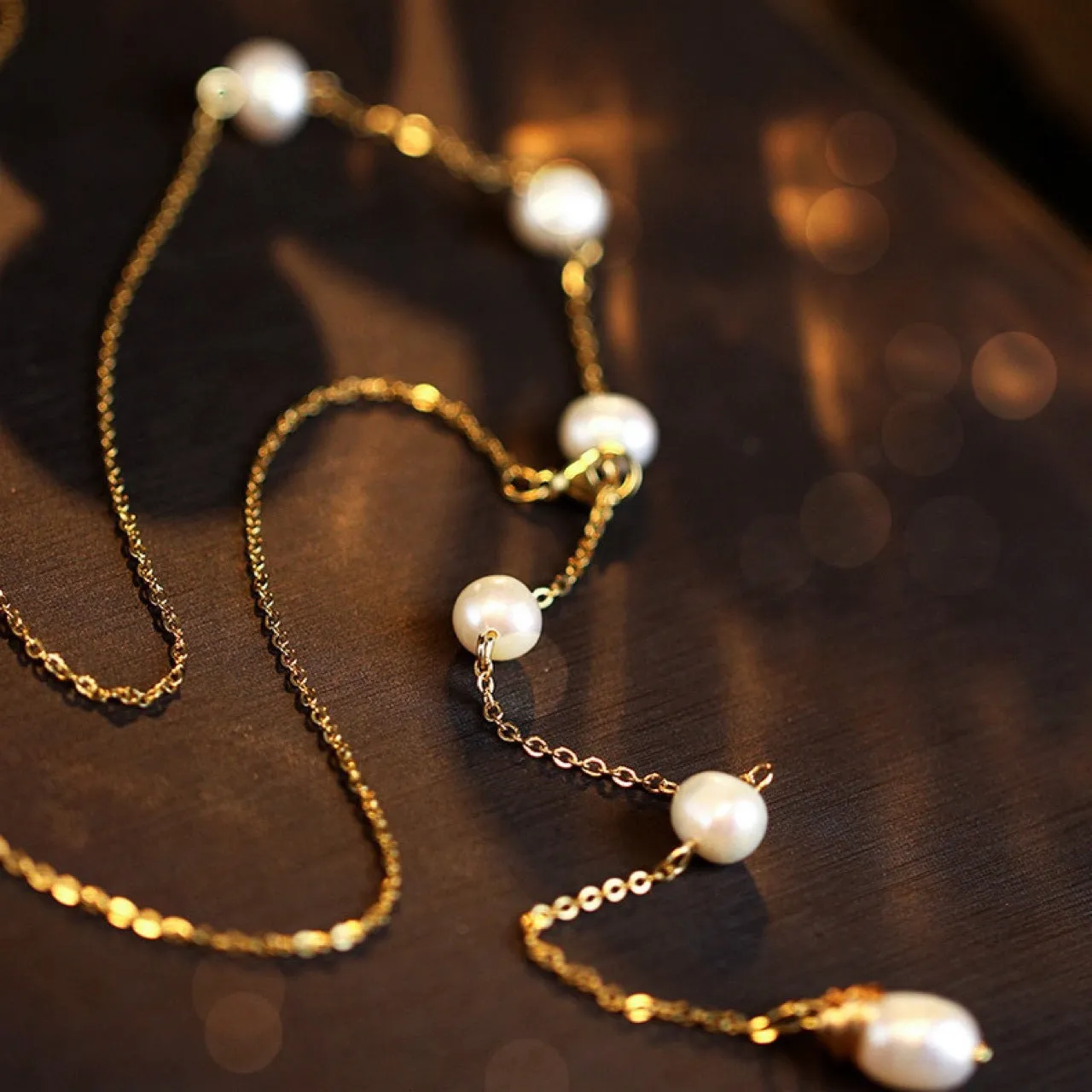 Asymmetrical Pearl Long Y-Shape Necklace