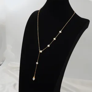 Asymmetrical Pearl Long Y-Shape Necklace