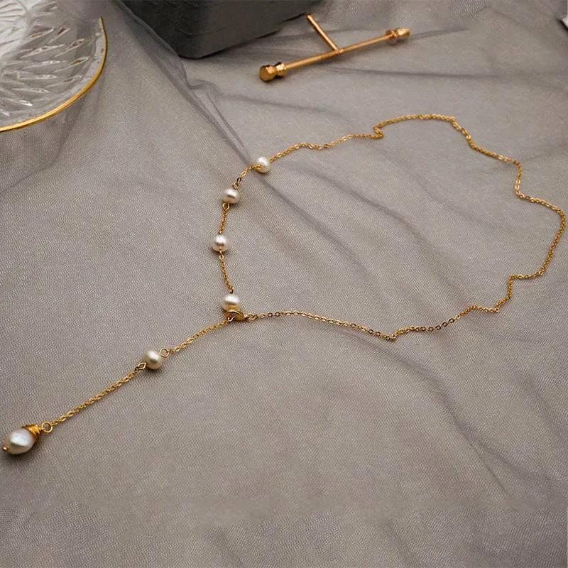 Asymmetrical Pearl Long Y-Shape Necklace