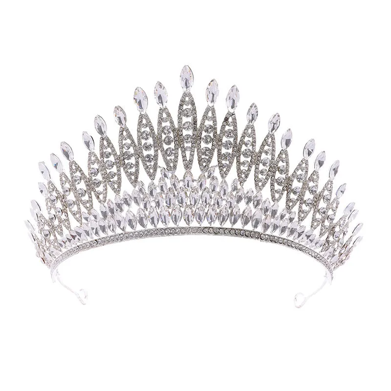 Atmospheric high-end wedding rhinestone necklace crown tiara bridal three-piece set main wedding accessories
