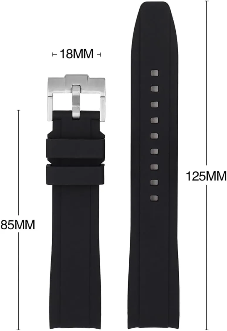 Bands for MoonSwatch Watch Curved end No Gap,Premium Silicone Rubber Watch Strap 20mm Compatible with Omega X Swatch Moonswatch,Universal Curved End 20mm 22mm Replacement Band for Men Women
