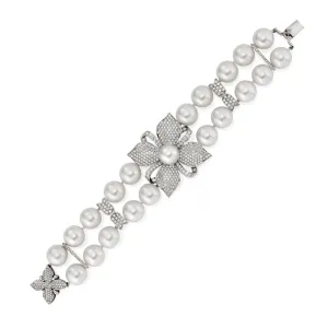BESPOKE 'FRANGIPANI' PEARL AND DIAMOND BRACELET