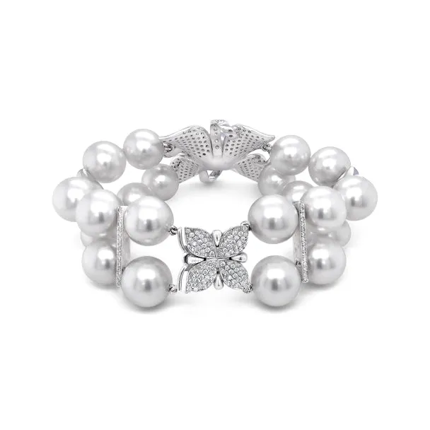 BESPOKE 'FRANGIPANI' PEARL AND DIAMOND BRACELET