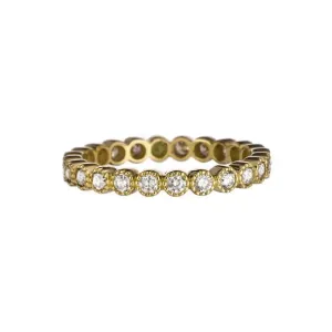 Bezel White Diamond Band, Yellow Gold