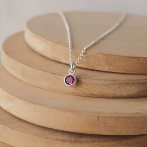 Birthstone Charm Necklace - JULY