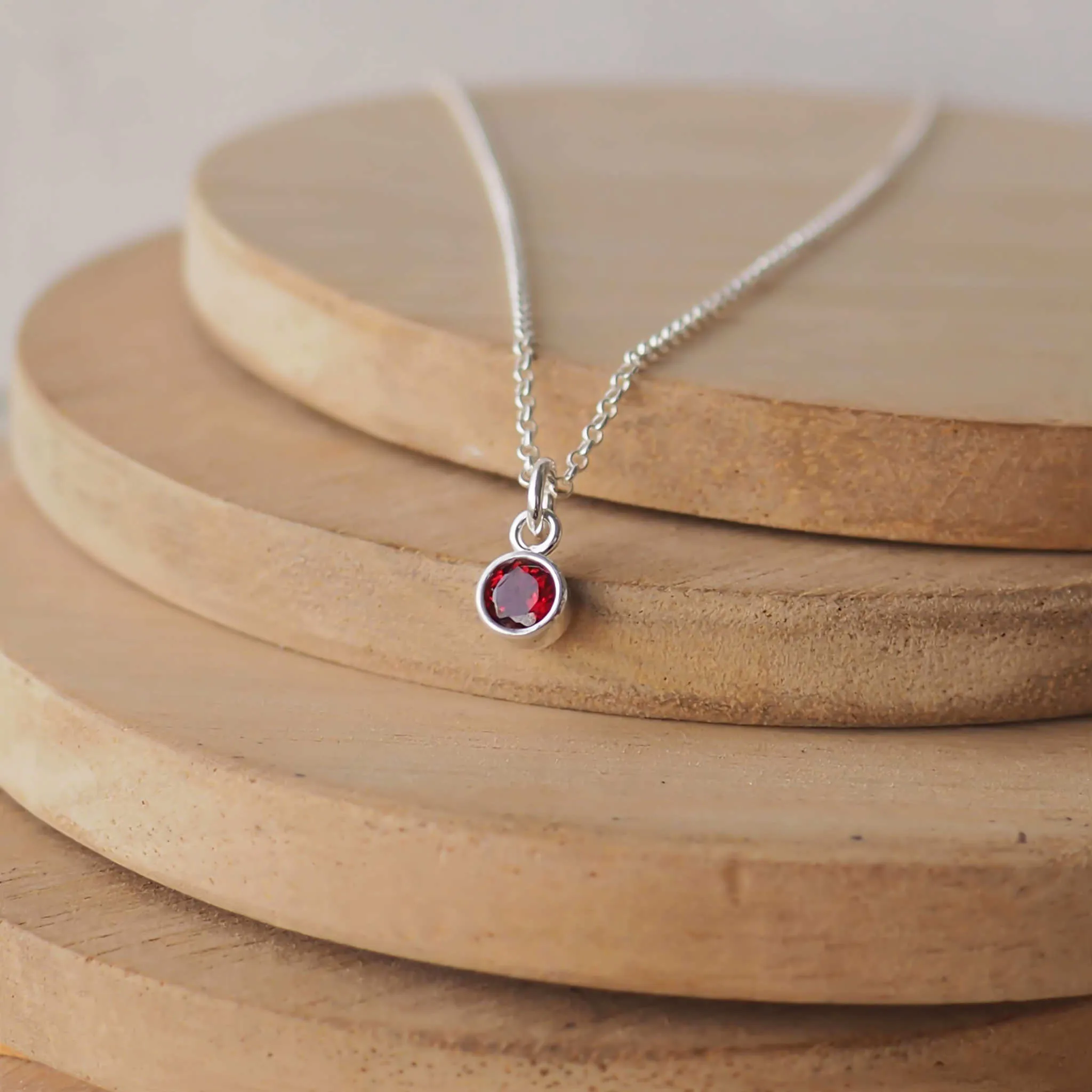 Birthstone Charm Necklace - JULY
