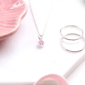 Birthstone Charm Necklace - JUNE