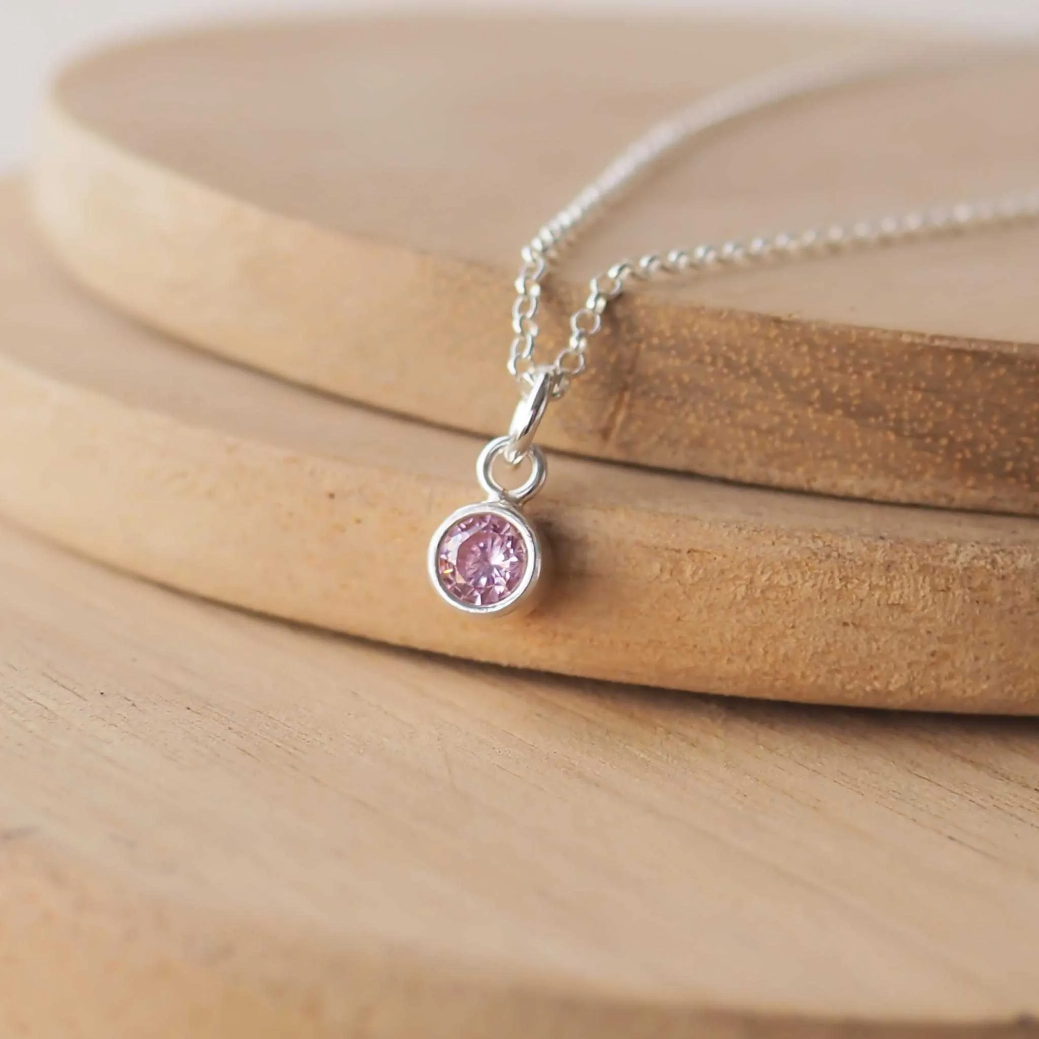 Birthstone Charm Necklace - JUNE