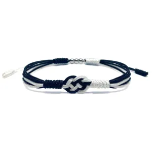 Black and White Infinity Multiple Bracelet, Surfer String, Black Thread Inspirational Luck Protection Kabbalah Adjustable for Men, Women, Friendship (Black White)
