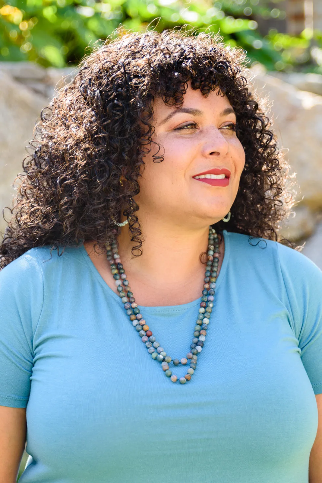 Blissful Beaded Necklace in Dark Green - 8/16/2022