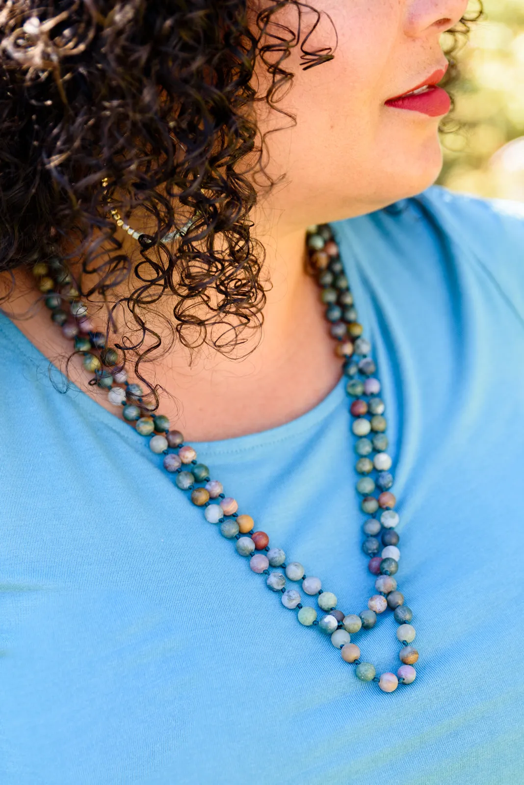 Blissful Beaded Necklace in Dark Green - 8/16/2022